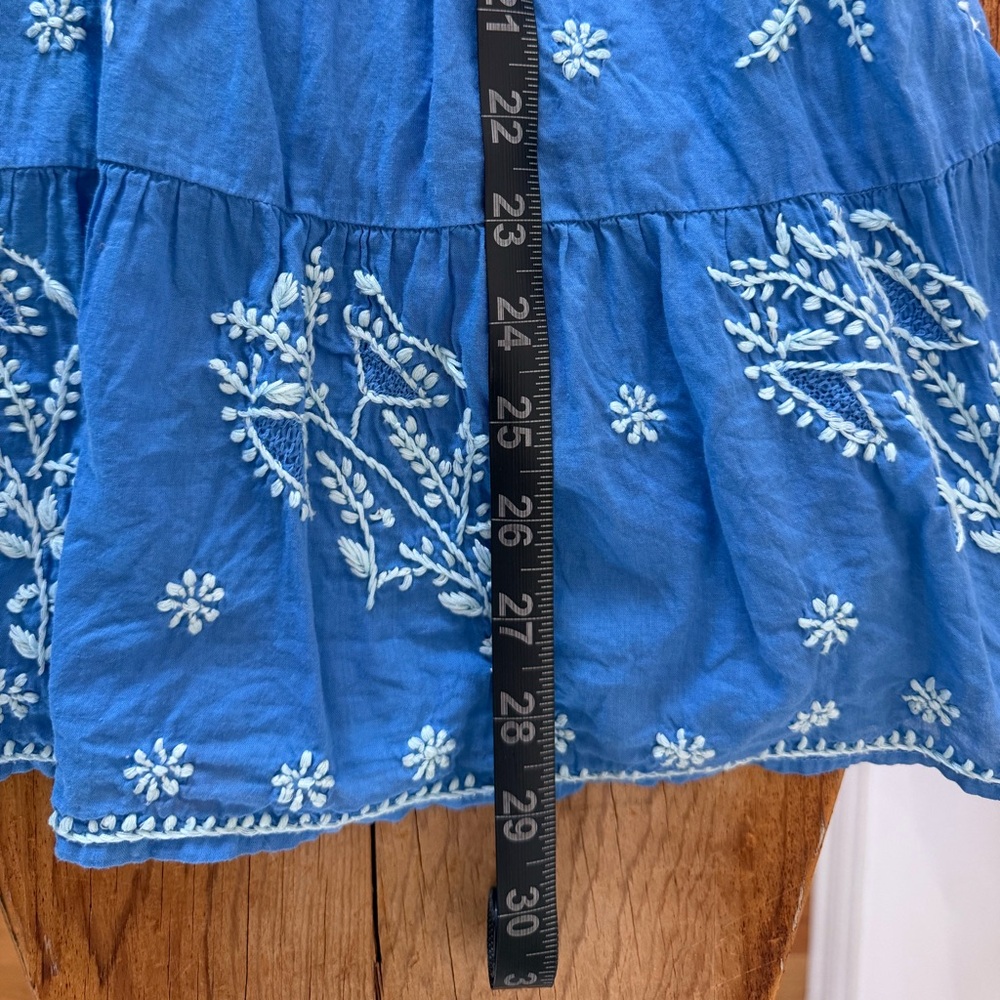 Roller Rabbit Embroidered Tank Dress Blue Sleeveless 100% Cotton Lined Womens S - Picture 9 of 9